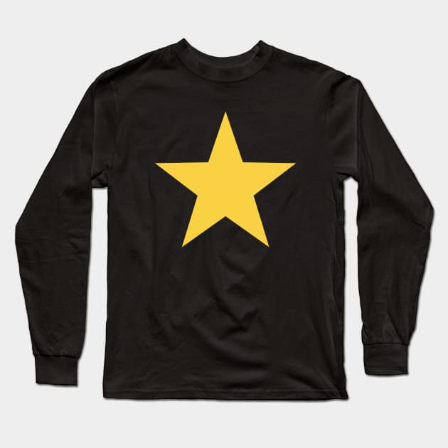 Gold Star Long Sleeve T-Shirt by GLStyleDesigns